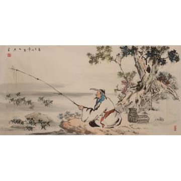 张化彦国画人物垂钓图字画之家