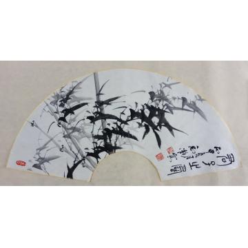 禹静国画花鸟竹子扇面字画之家