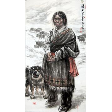 薛丕显国画人物阳光下字画之家
