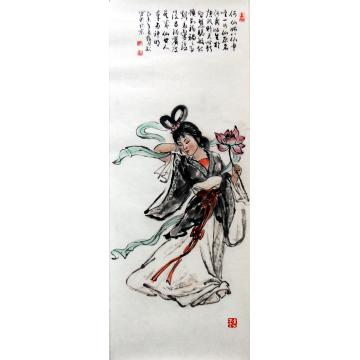 薛丕显国画人物何仙姑字画之家