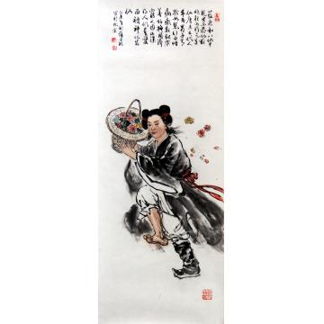 薛丕显国画人物蓝采和字画之家