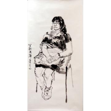 薛丕显国画人物写刘国辉笔意2字画之家