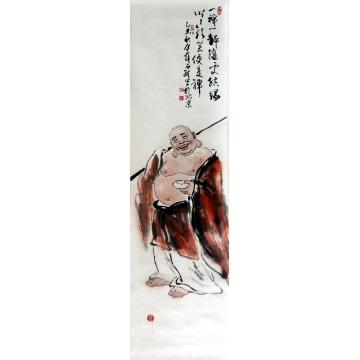 薛丕显国画人物一禅一钵随处结缘字画之家