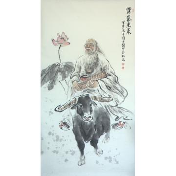 薛丕显国画人物紫气东来字画之家