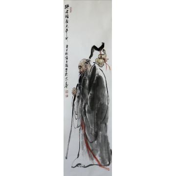 薛丕显国画人物乐者颐养天年字画之家