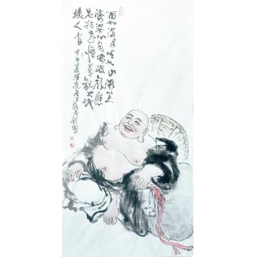 薛丕显国画人物面如满月坐如山字画之家