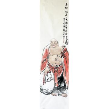 薛丕显国画人物善待一切 笑口常开字画之家