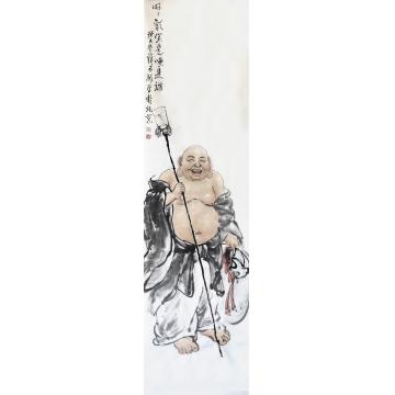 薛丕显国画人物时时欢笑是笑是禅字画之家