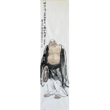 薛丕显国画人物坦然一笑字画之家