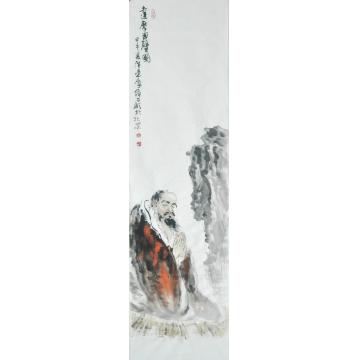 薛丕显国画人物达摩面壁字画之家
