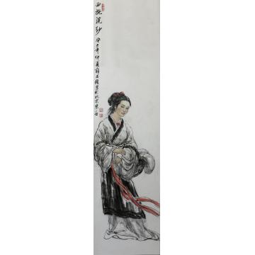 薛丕显国画人物西施浣纱字画之家