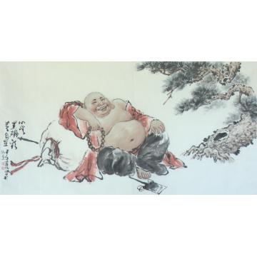 薛丕显国画人物心无挂碍 欢喜自在字画之家