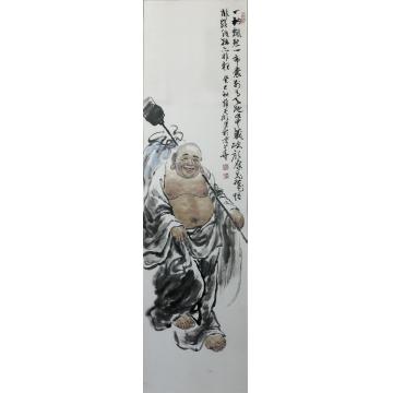 薛丕显国画人物一纳飘然一布袋字画之家