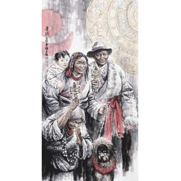 薛丕显国画人物虔诚字画之家