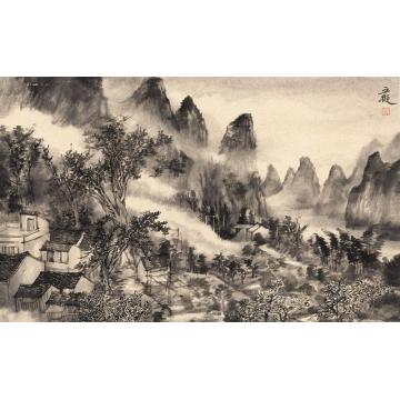 丘挺国画山水兴坪写生之一字画之家