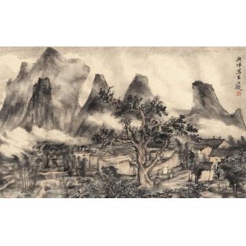 丘挺国画山水兴坪写生之三字画之家