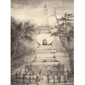 丘挺油画风景禅茶普供字画之家