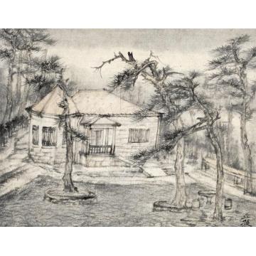 丘挺油画风景庐山别墅字画之家