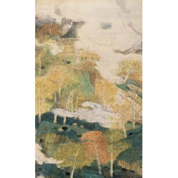 丘挺油画风景清钟穿云字画之家