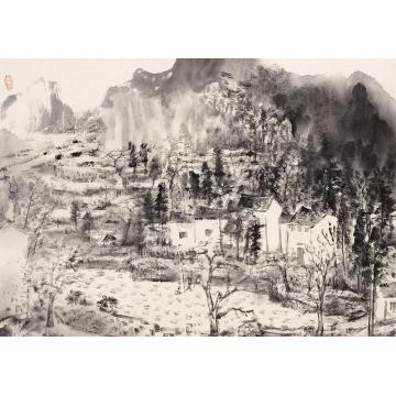 丘挺国画山水浦江写生一字画之家