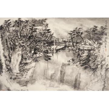 丘挺国画山水天下第一桥字画之家