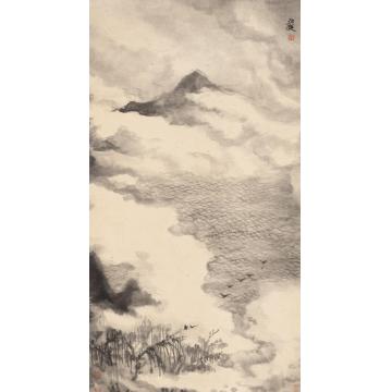 丘挺国画山水潇湘水云字画之家