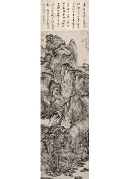 丘挺国画山水临摹青卞隐居图字画之家