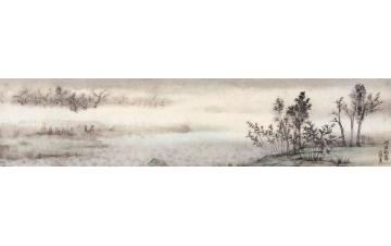 丘挺国画山水湖庄秋霁字画之家