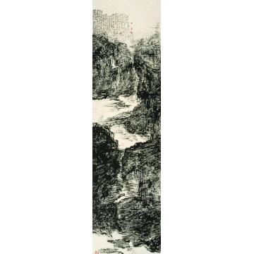 曾来德国画山水碧山暮蔼图之二字画之家