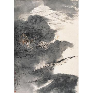 曾来德国画山水蜀山春汛图字画之家