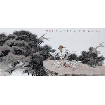 张有国画人物松涛琴韵图字画之家