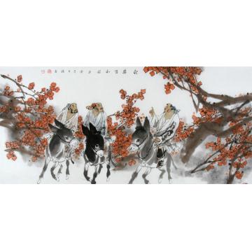 张有国画人物秋林唱和图字画之家