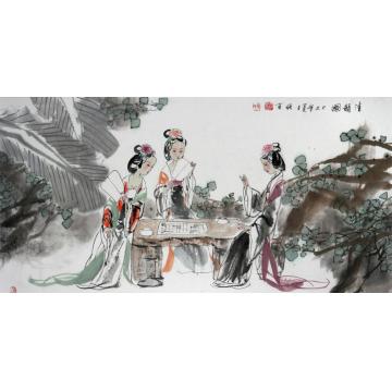 张有国画人物清韵图字画之家