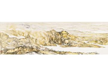 罗春波国画山水那时河洲字画之家