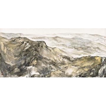 罗春波国画山水霜近回水湾字画之家