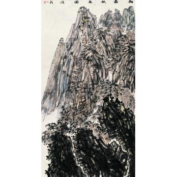 陈风新国画山水松岳秋高图字画之家