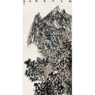 陈风新国画山水秋月听泉字画之家
