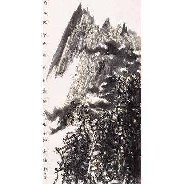 陈风新国画山水野山坡秋雨图字画之家