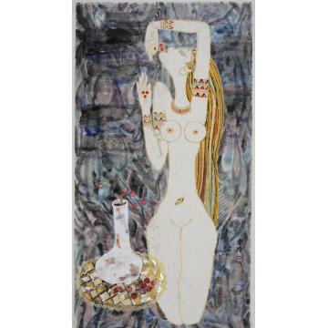 张金玲国画人物红樱桃字画之家