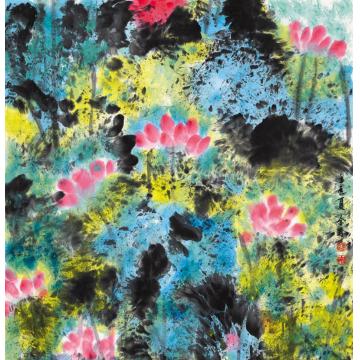 张金玲国画花鸟荷花世界系列之三字画之家