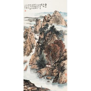韦远柏国画山水新安江放筏字画之家