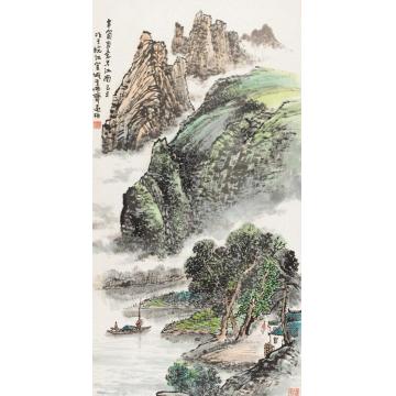 韦远柏国画山水半窗画意写江南字画之家