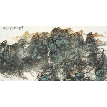 刘思东国画山水居山紫气来字画之家