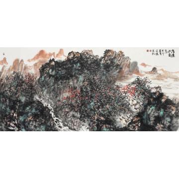 刘思东国画山水清溪水流字画之家