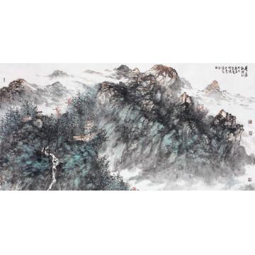 刘思东国画山水香远隔烟知字画之家