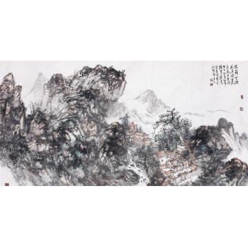 刘思东国画山水院落云烟字画之家