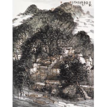 刘思东国画山水小城故事字画之家