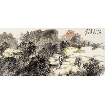 刘思东国画山水金碧轻云字画之家