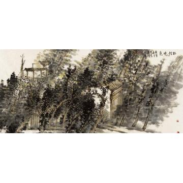 刘思东油画风景林烟晓色字画之家