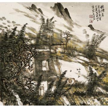 刘思东国画山水轻烟卷字画之家